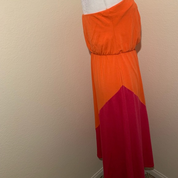 American Rag strapless sundress in coral and pink - Picture 5 of 9